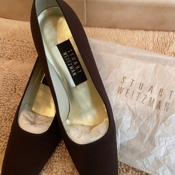 Stuart Weitzman Brown Fabric Pump Shoes - Picture 2 of 5